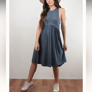 POL Beckah Babydoll Style Tank Dress In Midnight Blue Size M